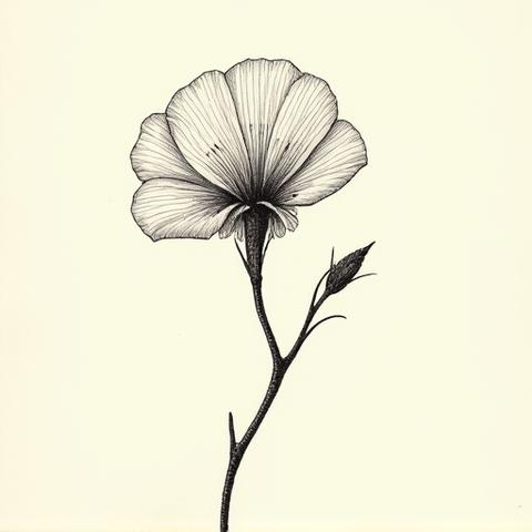 Botanische Federillustration