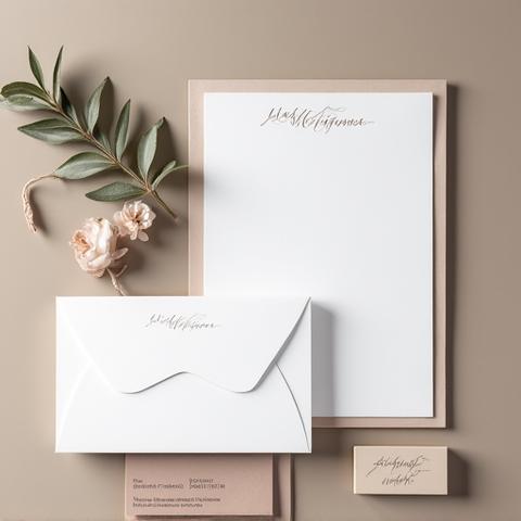 Kalligraphiertes Firmenbriefpapier